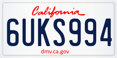 CA license plate 6UKS994