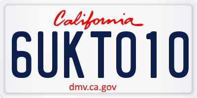 CA license plate 6UKT010