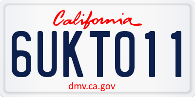 CA license plate 6UKT011