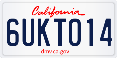 CA license plate 6UKT014