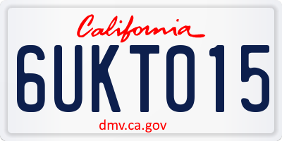 CA license plate 6UKT015