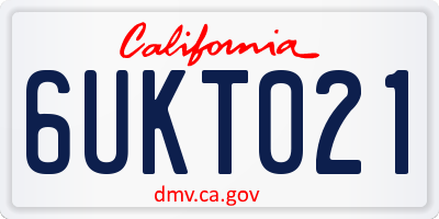 CA license plate 6UKT021