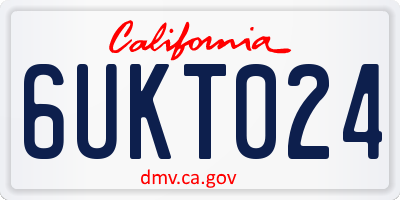CA license plate 6UKT024
