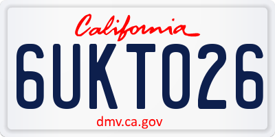 CA license plate 6UKT026