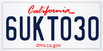 CA license plate 6UKT030