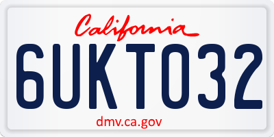 CA license plate 6UKT032