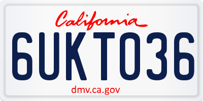 CA license plate 6UKT036