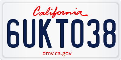 CA license plate 6UKT038