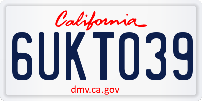 CA license plate 6UKT039