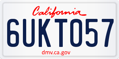 CA license plate 6UKT057