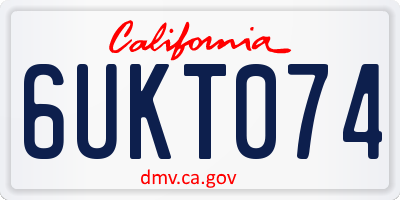 CA license plate 6UKT074
