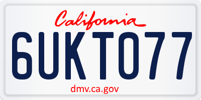 CA license plate 6UKT077