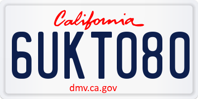 CA license plate 6UKT080