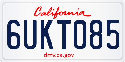 CA license plate 6UKT085
