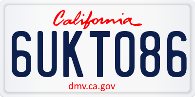 CA license plate 6UKT086