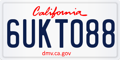 CA license plate 6UKT088