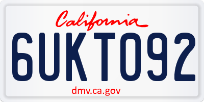 CA license plate 6UKT092