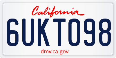 CA license plate 6UKT098