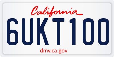 CA license plate 6UKT100