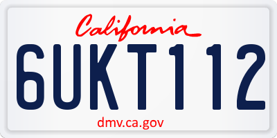 CA license plate 6UKT112
