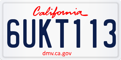 CA license plate 6UKT113