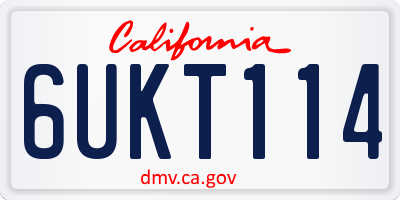 CA license plate 6UKT114