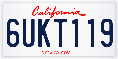 CA license plate 6UKT119