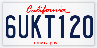 CA license plate 6UKT120