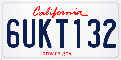 CA license plate 6UKT132