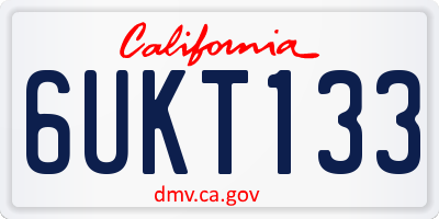 CA license plate 6UKT133