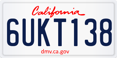 CA license plate 6UKT138