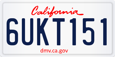 CA license plate 6UKT151