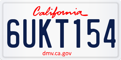 CA license plate 6UKT154