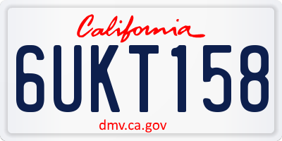 CA license plate 6UKT158