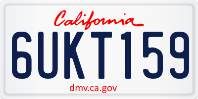 CA license plate 6UKT159