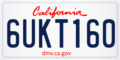 CA license plate 6UKT160