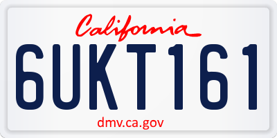 CA license plate 6UKT161