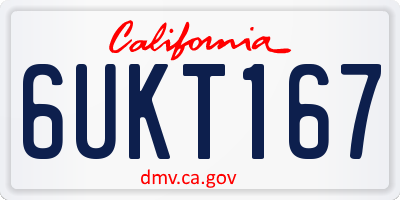 CA license plate 6UKT167