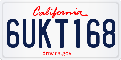 CA license plate 6UKT168