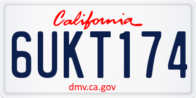 CA license plate 6UKT174
