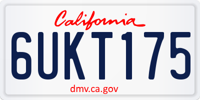 CA license plate 6UKT175