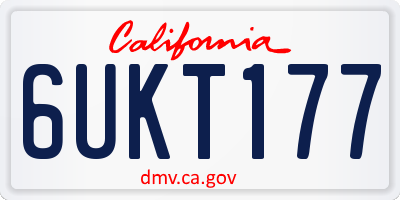 CA license plate 6UKT177