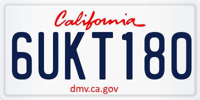 CA license plate 6UKT180