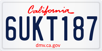 CA license plate 6UKT187