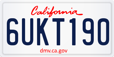 CA license plate 6UKT190