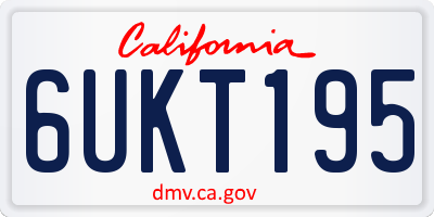 CA license plate 6UKT195