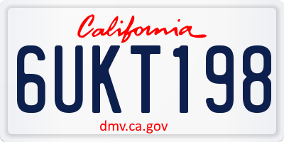 CA license plate 6UKT198