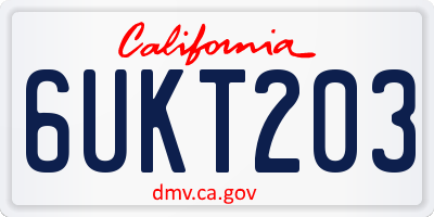 CA license plate 6UKT203