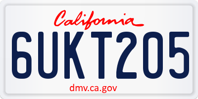 CA license plate 6UKT205