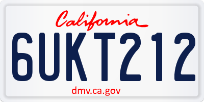 CA license plate 6UKT212